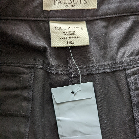 Talbots Black Chinos Plus Size NWT size 18 Tall - Picture 4 of 9